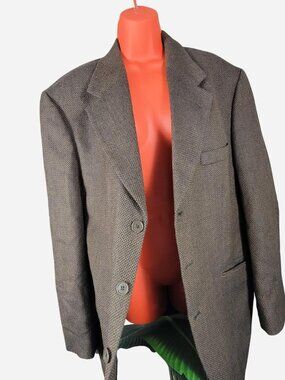 vintage Barrington brown blazer with a classic houndstooth pattern. mens xl